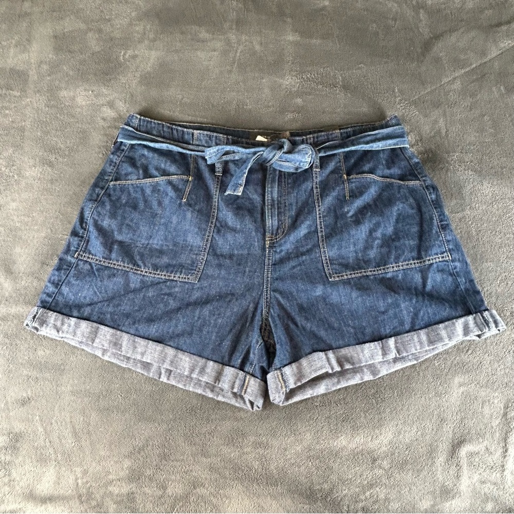 Torrid NWT Denim Shorts Womens 18 Blue Jean Baggy Jorts Belted‎ Cotton Linen